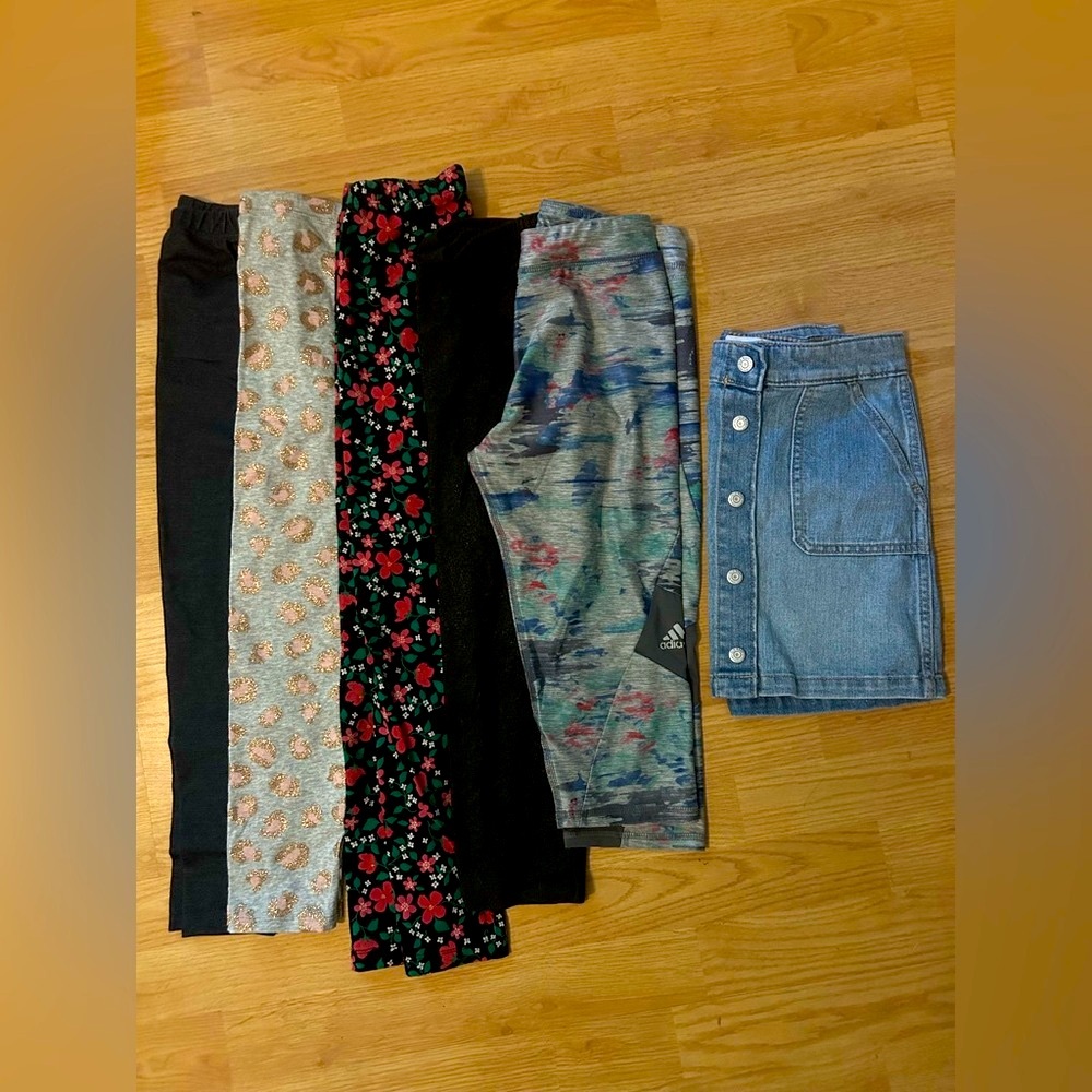 (6) Girls Leggings +Skirt